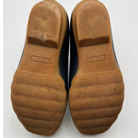 Sperry Saltwater Duck Boots Womens Size 7 Brown Leather Navy Rubber STS91175 - Picture 5 of 13